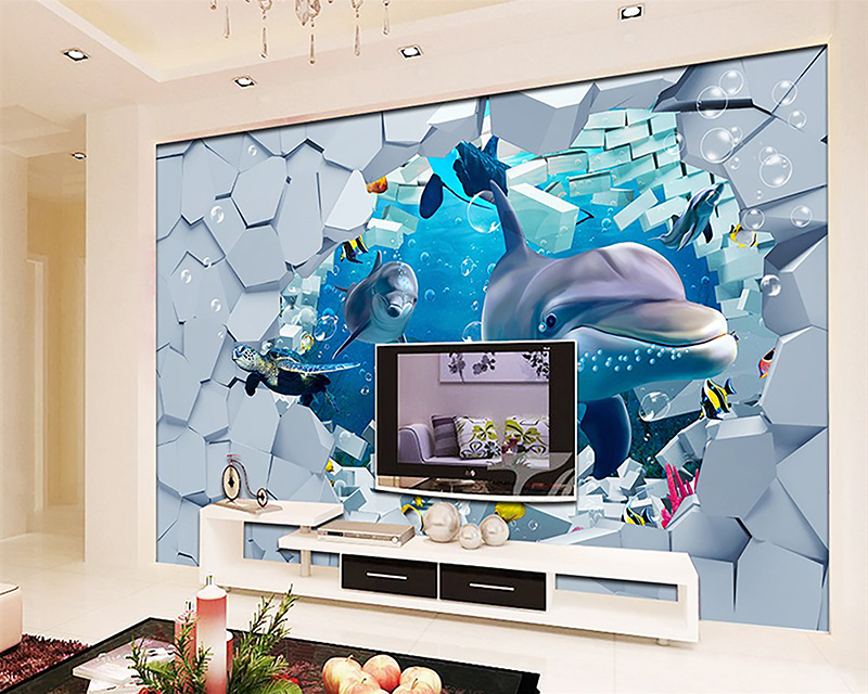 3D瓷砖背景墙uv打印效果图