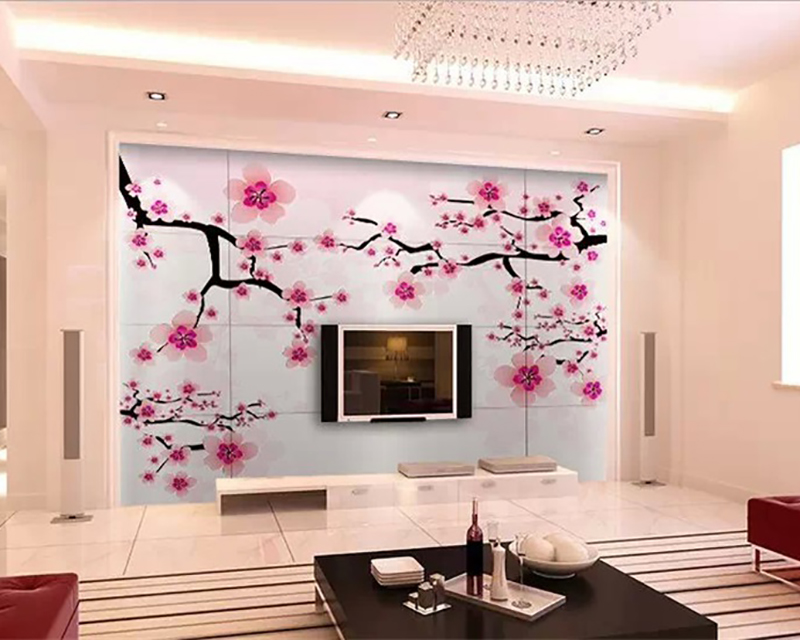 玻璃背景墙UV彩印效果图
