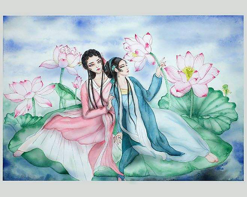 水彩画UV彩印效果图