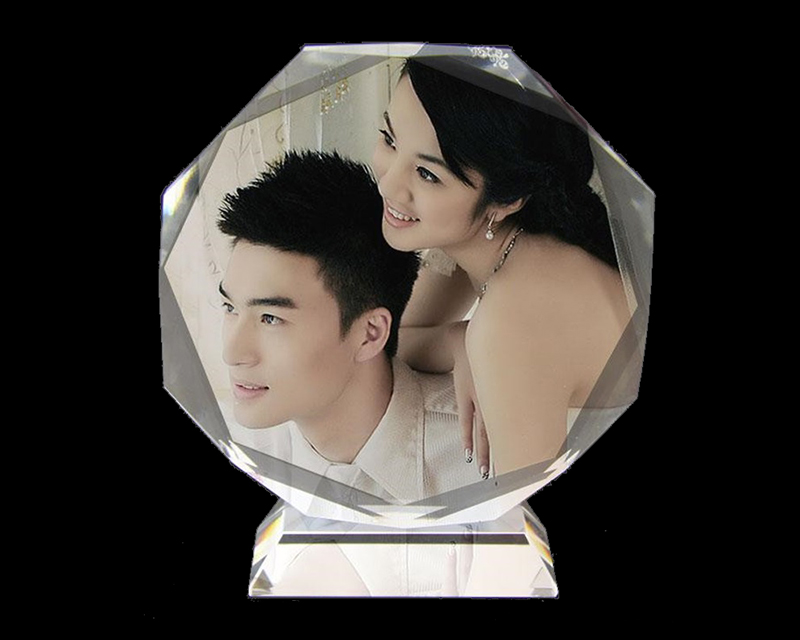 水晶结婚照印花效果图